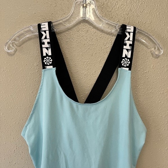 Nike blue tank top with wide strap black straps GUC size medium - Picture 4 of 9